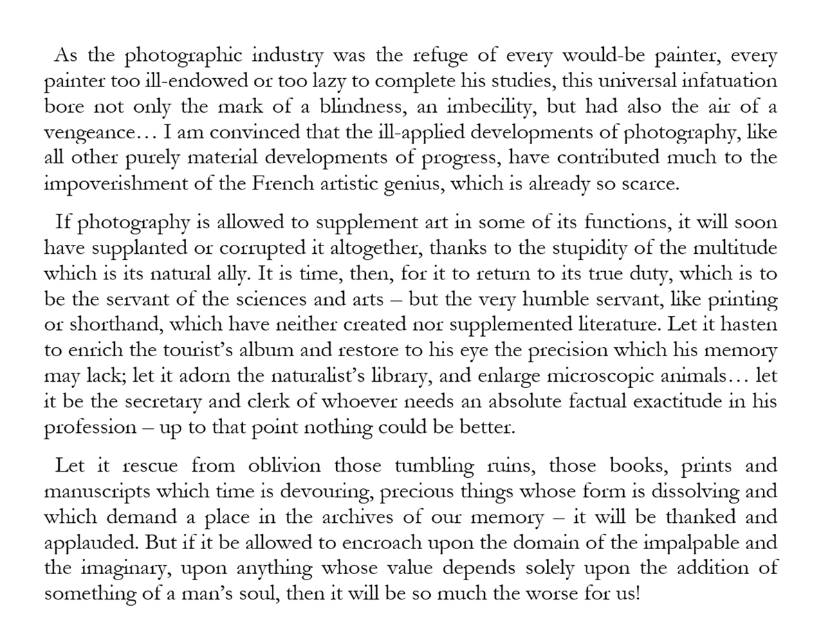 Concerns about the impact of AI on art and human creativity aren't so different from what the French poet Charles Baudelaire wrote in 1859 about the rise of photography and its potential consequences for painting...