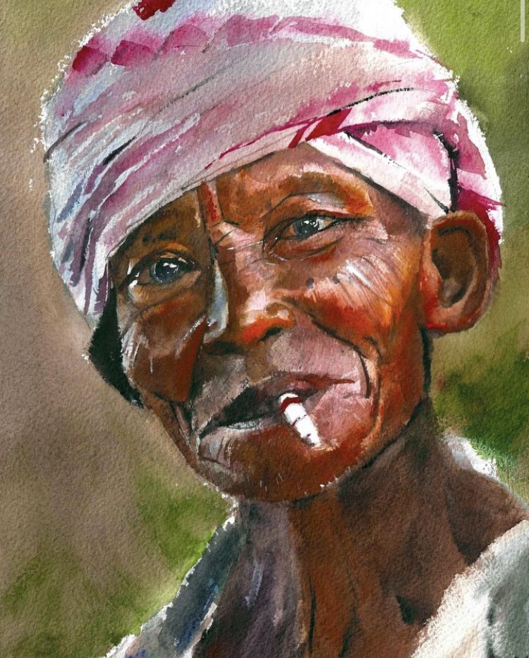 Portrait of an African man, watercolors on rough arches paper. 9”x12”

pretty happy with this one!
