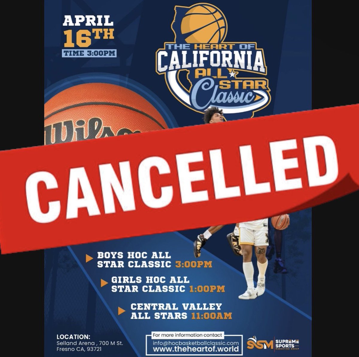 Due to player obligations and confits of schedules, we will be canceling the 2023 HOC All Star Game. We would like to wish all the seniors the best in the next level of play. Keep making the Valley proud! Thanksgiving weekend, the Heart of California is Back at Save Mart Center