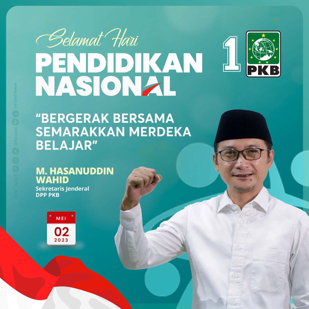 DPP_PKB's tweet photo. Selamat Hari Pendidikan Nasional untuk seluruh Pendidik di Indonesia. 

#Hardiknas #1PKB https://t.co/eJVKAcSKdZ