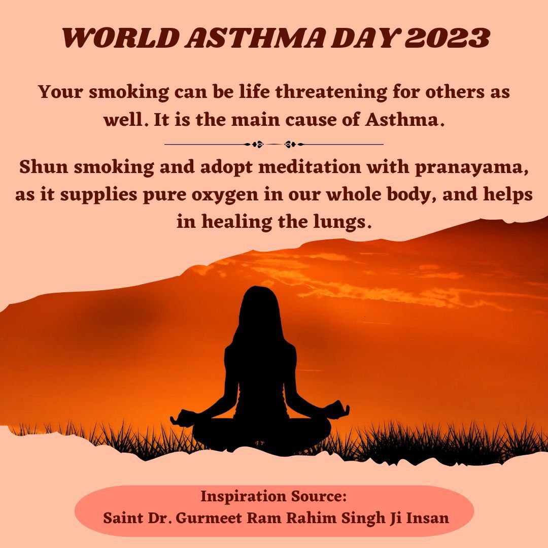 ShivAnk1137's tweet photo. #WorldAsthmaDay Reciting God's name Boosts Self-confidence to an extent that people have recovered from incurable diseases such as 4th stage cancer, HIV etc. So, St Dr. Gurmeet Ram Rahim G Insan says that pray daily nd enhance Self-confidence because that's is the Key to success. https://t.co/OHiQi3tC2F