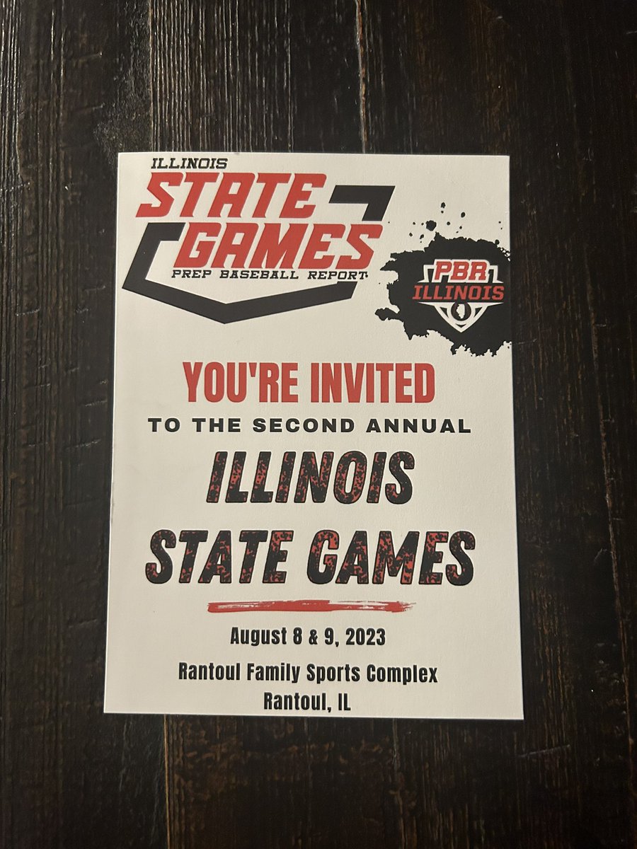 Thank you @PBRIllinois for the invitation to the Illinois State Games. Ready to compete on the 8th and 9th of August. <a href="/FoxesBaseball/">Yorkville High School Baseball</a> <a href="/CoachBarney3/">Milton Barney</a> <a href="/CoachKeeran07/">Coach Keeran</a> <a href="/CalebBounds18/">Caleb Bounds</a> <a href="/CoachBales12/">Bladen Bales</a>