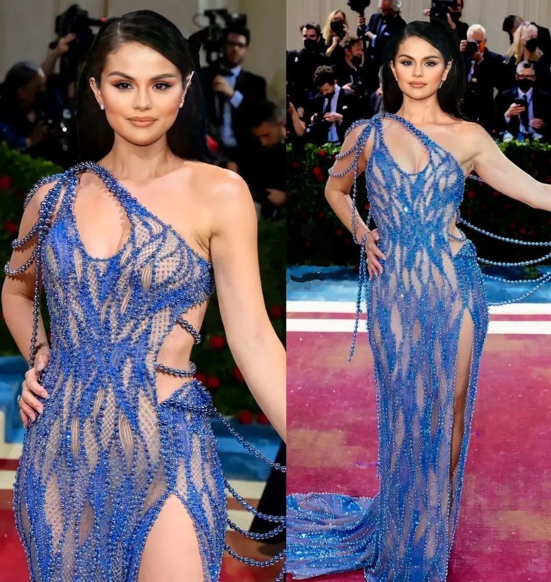 juser2000's tweet photo. Selena looks so good in blue  #MetGala https://t.co/wqDCrBwNfJ