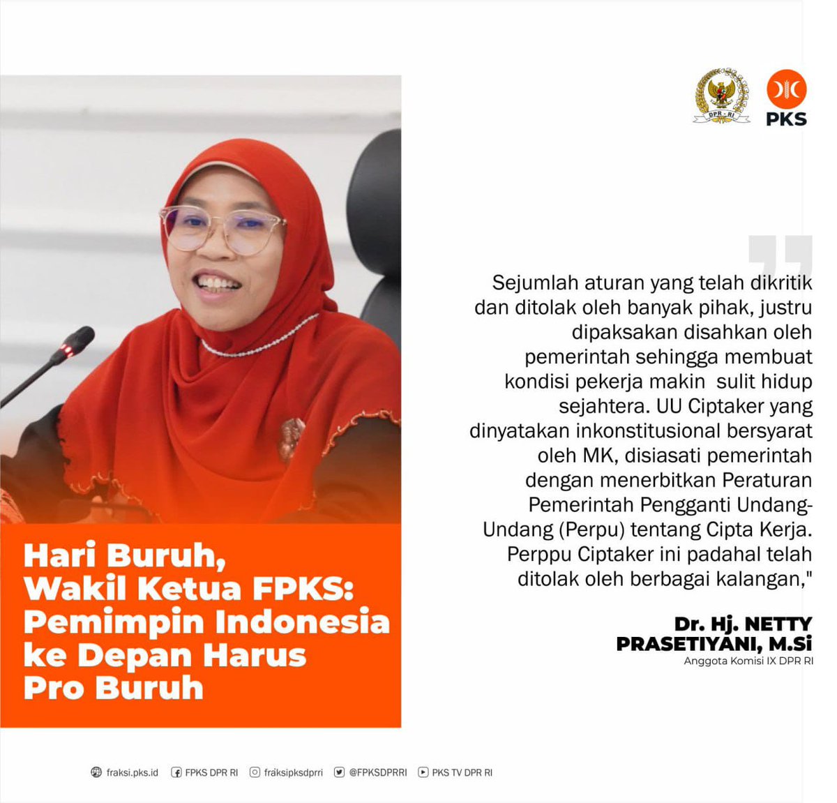 netty_heryawan's tweet photo. Memaknai Hari Buruh

Pemimpin Indonesia ke Depan harus Pro Buruh

Selengkapnya di https://t.co/0Kf617i4Hp https://t.co/KCifLwtx3Y