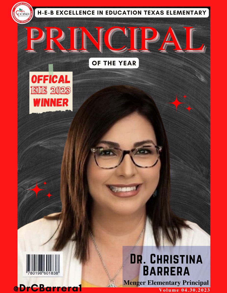 CCPSA (@ccpsa_) on Twitter photo We are extremely proud of our H‑E‑B Excellence in Education Texas Elementary Principal of the Year! Congratulations, <a href="/DrCBarrera1/">Dr. Christina Barrera</a>; continue impacting your staff, students, and community! <a href="/HEBexcellence/">HEB Excellence in Education</a> <a href="/r0hernandez/">Dr. Roland Hernandez</a> <a href="/Menger_Texans/">Menger Elementary</a> <a href="/CCISD/">CCISD</a> #CCISDProud We are extremely proud of our H‑E‑B Excellence in Education Texas Elementary Principal of the Year! Congratulations, <a href="/DrCBarrera1/">Dr. Christina Barrera</a>; continue impacting your staff, students, and community! <a href="/HEBexcellence/">HEB Excellence in Education</a> <a href="/r0hernandez/">Dr. Roland Hernandez</a> <a href="/Menger_Texans/">Menger Elementary</a> <a href="/CCISD/">CCISD</a> #CCISDProud