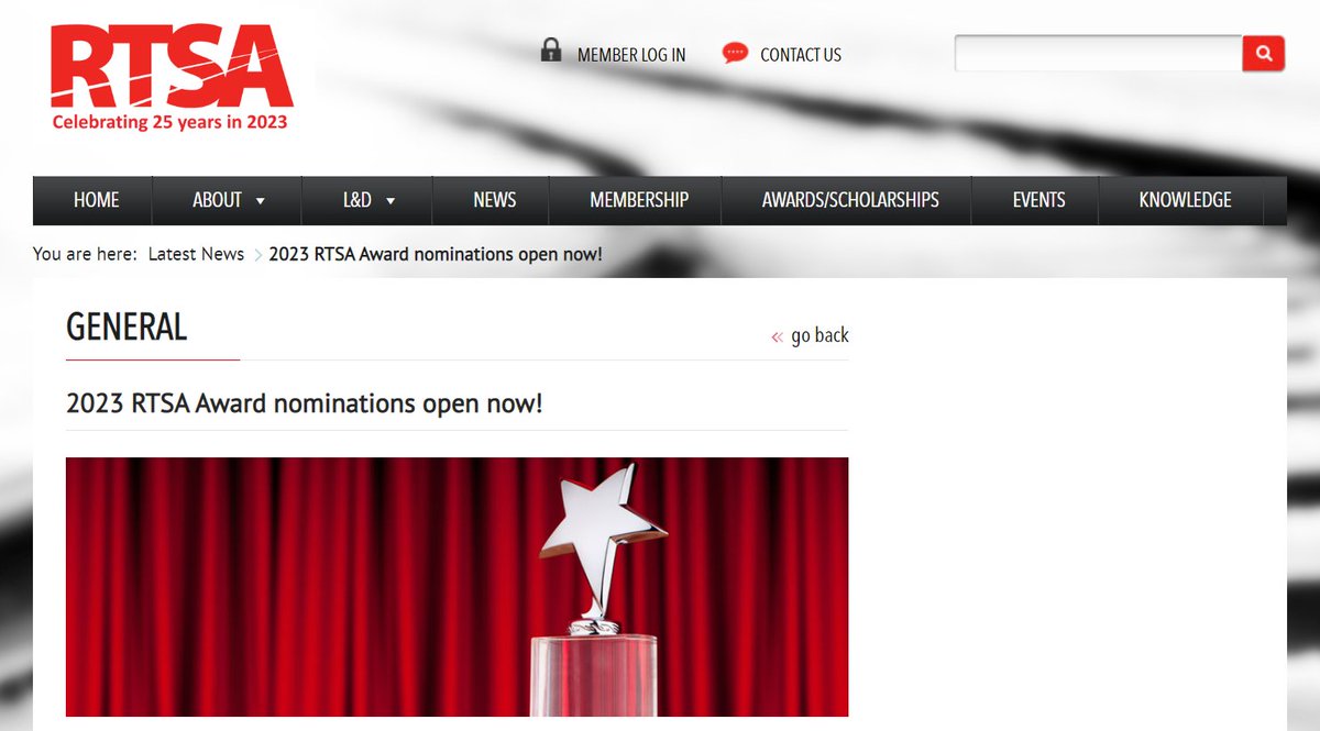 Don't miss out on the 2023 <a href="/RTSA_Info/">RTSA - Railway Technical Society of Australasia</a> Awards.
The nominations are still open for Annual Scholarship Award, Graduate Engineer Award and Young Railway Engineer Award and end on 25th of June.
link: rtsa.com.au/latest-news/20…