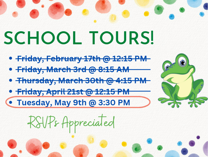 New to The Pond? Come learn more about us and see our beautiful campus on May 9th at 3:30 PM.  RSVPs appreciated at bit.ly/BartonPondTours