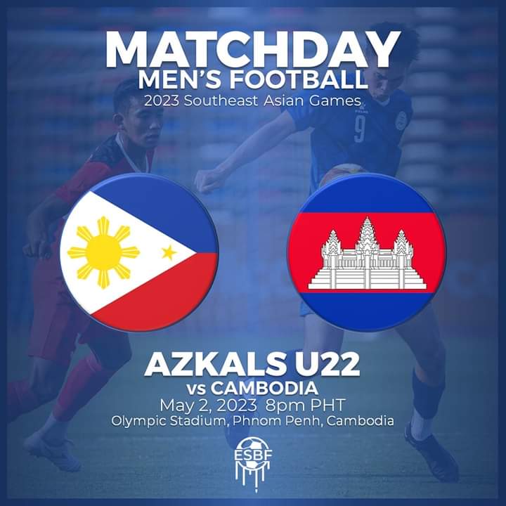 CounterPressPH's tweet photo. Tonight, we face the hosts Cambodia. A crucial match for @TheAzkalsPH U-22 #PHIU22MNT as they try to stay alive for the medal rounds!
#LabanPilipinas #ParaSaBayan #RaiseTheFlag #SEAGames2023
#LabanAzkals #EatSleepBreatheFootball @ESBFPH https://t.co/FwAQYoNKKs