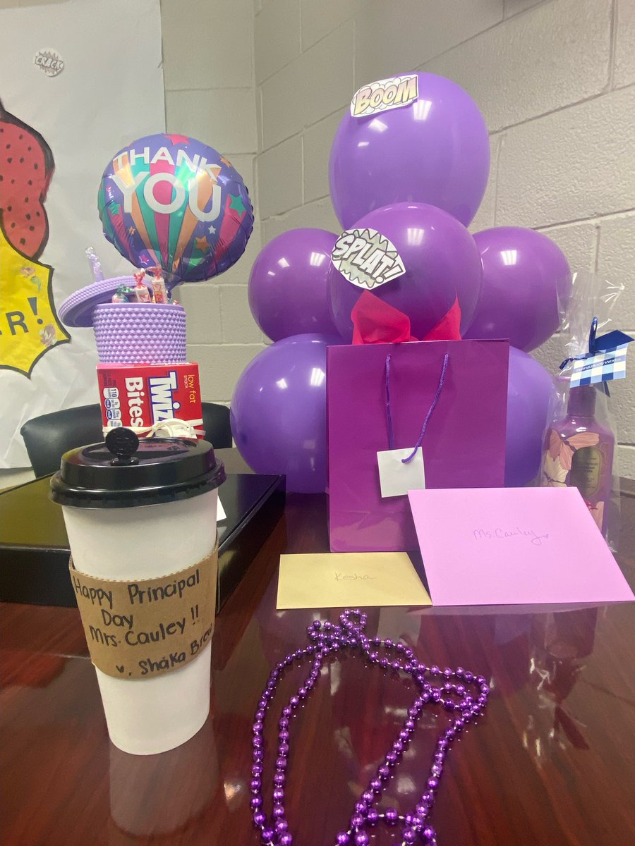 kcauley_pvms's tweet photo. I’m blessed beyond measure! I came to school not knowing today was Principal Appreciation Day just ready to serve my people only to find out they came ready to shower me with love. I’m so thankful to work at PVMS with the best people ever! #PVyouknow! 💙 @PVMustangs @newcaneyisd https://t.co/F4p4vcaWBd
