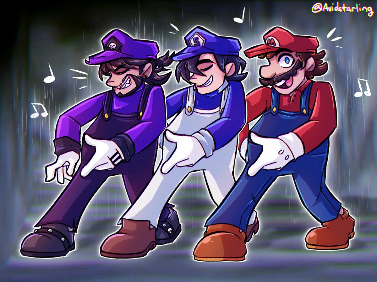 aulviary_'s tweet photo. Me and the homies humming along to fun tunes while tryin not to die to creepy monsters be like-

First time drawing these guys (well, not Mario but, yknow)
#smg4 #smg3 #smg4mario #smg4fanart https://t.co/UpgwhdTPEq