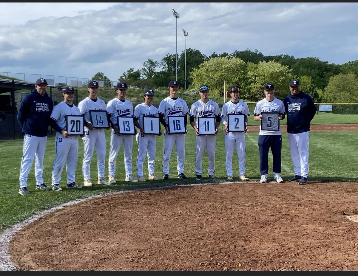 urbanabaseball's tweet photo. Awesome night celebrating our nine seniors!!! 
Thank you 
Keegan Johnson
Riley Smith
Gavin Allanach
Cooper Walder
Andrew Purcell
Logan Janney
Luke Rivera
Layton Wenk
Katie Yagesh (manager)

It has been an honor to be able to coach this amazing group of young men. 
@Urbana_Hawks https://t.co/ThAzOFs8eh