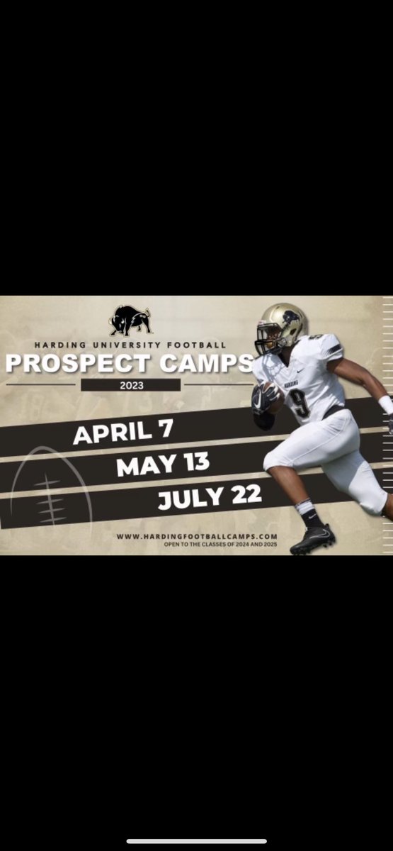 Thank you <a href="/Harding_FB/">Harding Football</a> and @mattymidd3 for the camp invite and stopping by today <a href="/RecruitLouisian/">Recruit Louisiana™️</a> <a href="/jam_sampson/">Coach Jimmy Jam Sampson</a> <a href="/NP_Recruiting/">National Pros Recruiting</a> <a href="/Scout_ScottC/">College Scout</a> @dreambowlgame