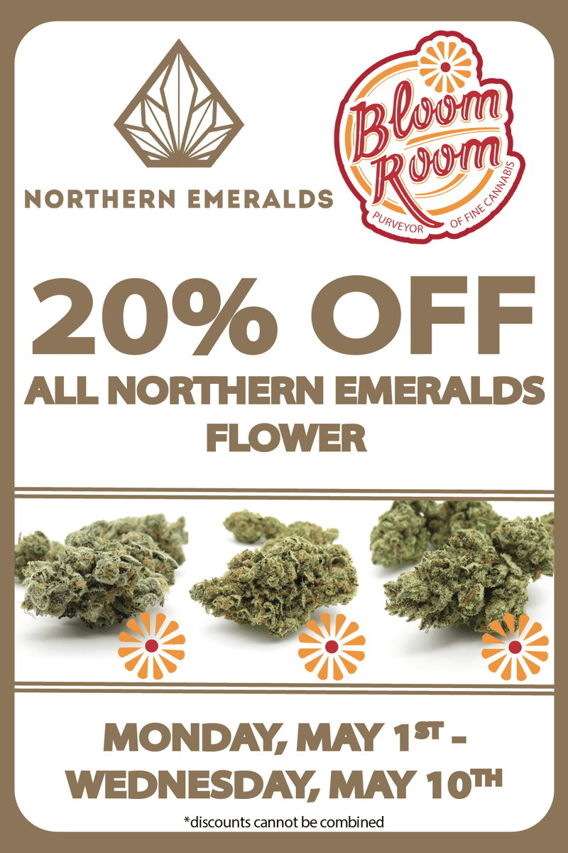BloomRoom420's tweet photo. Bloom Room's @NrthernEmeralds SALE is going on NOW! Save 20% OFF California's finest indoor flower.