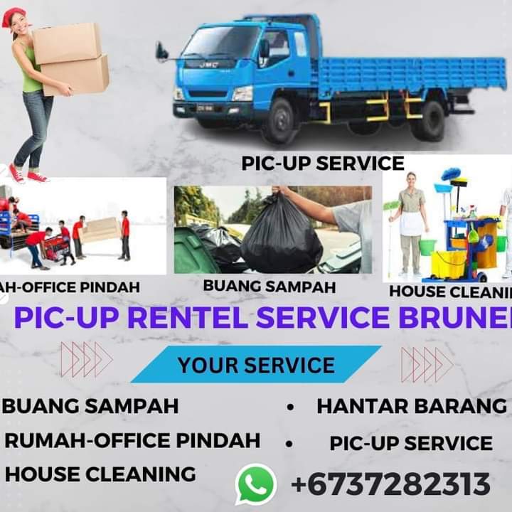 Assalamualaiku boss

👉Our Service 
👉Rental pickup Service 
👉pindah rumah
👉house cleaning
👉Buang sampah
💥Than line works👈
📲📞whatsapp call
+673-7282313