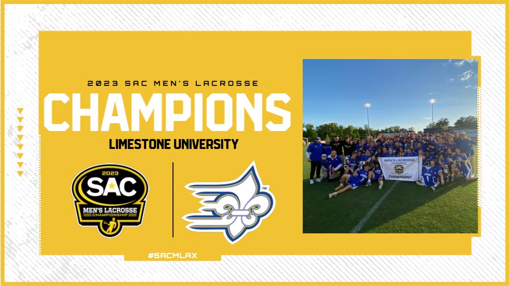 SAC_Athletics's tweet photo. ๐๐ผ๐พ ๐พ๐๐ผ๐๐๐ ๐ฅ๐
Limestone Wins First SAC Men's Lacrosse Championship Title
๐: https://t.co/BT9KhaGgGy
#MakeSACYours #SACMLAX https://t.co/oeQIb4Qjez