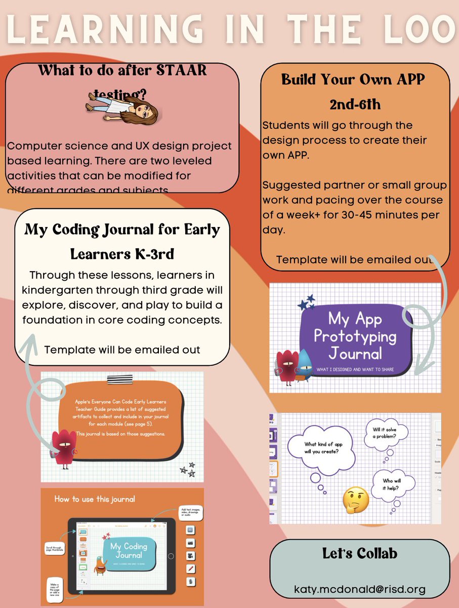 mcdonaldinstem's tweet photo. Last edition of Learning in the Loo - post STAAR edition! ⭐️ Coming to a stall near you 😜 @MSTMAGNET @AppleEDU #AppleLearningCommunity https://t.co/Y3bDXUAAxo