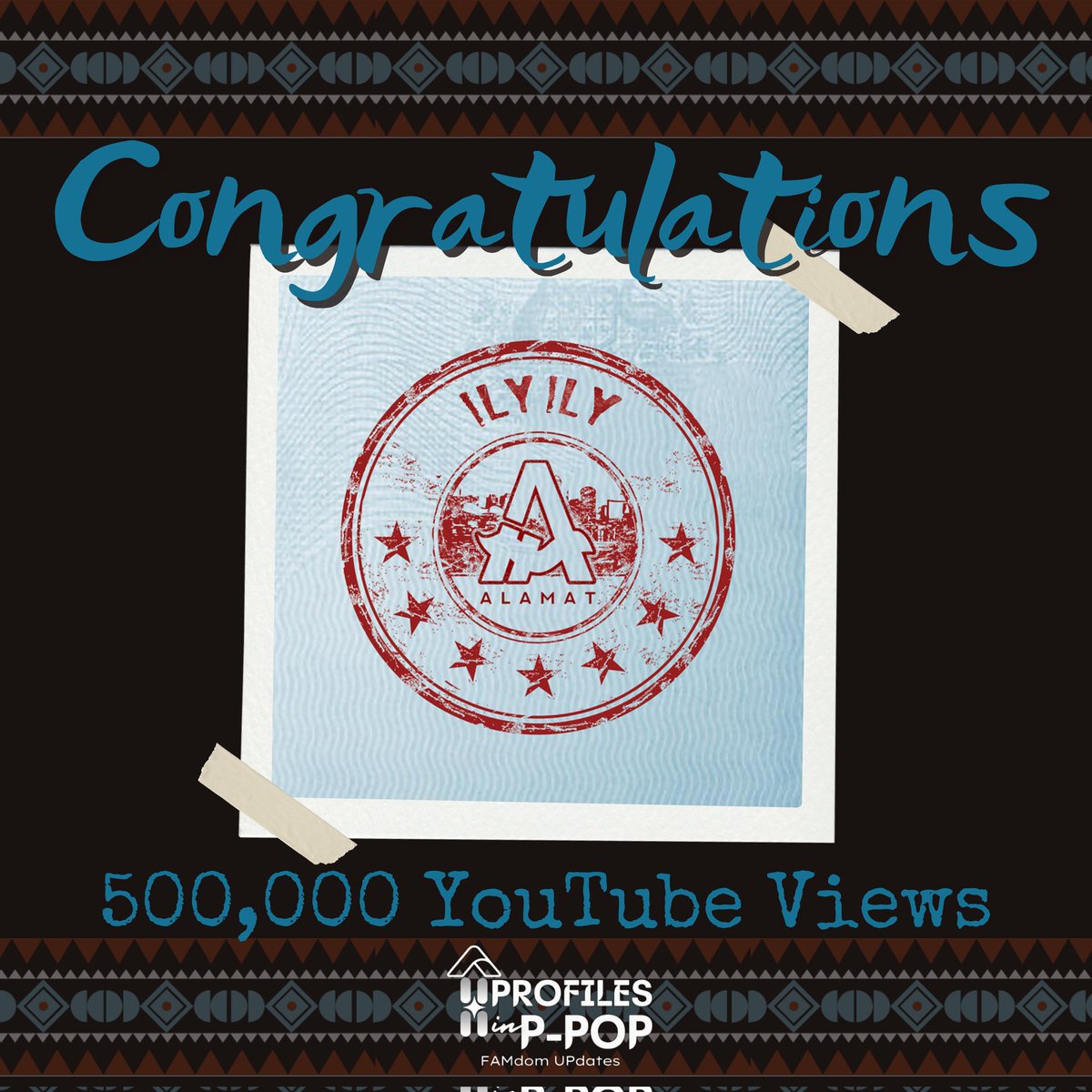 FamdomUpdates's tweet photo. 🏅P-Pop Milestone

Congrats to @Official_ALAMAT on hitting 500k views on their music video for "Ily Ily"! We can't get enough of this incredible collab with Lyca Gairanod!

Keep making P-Pop proud, Phoenixes! 🐦🔥

🎥https://t.co/mxApS2VzlI

#ProfilesInPPop #PPOPNews #ALAMAT https://t.co/aijo6rXiqU
