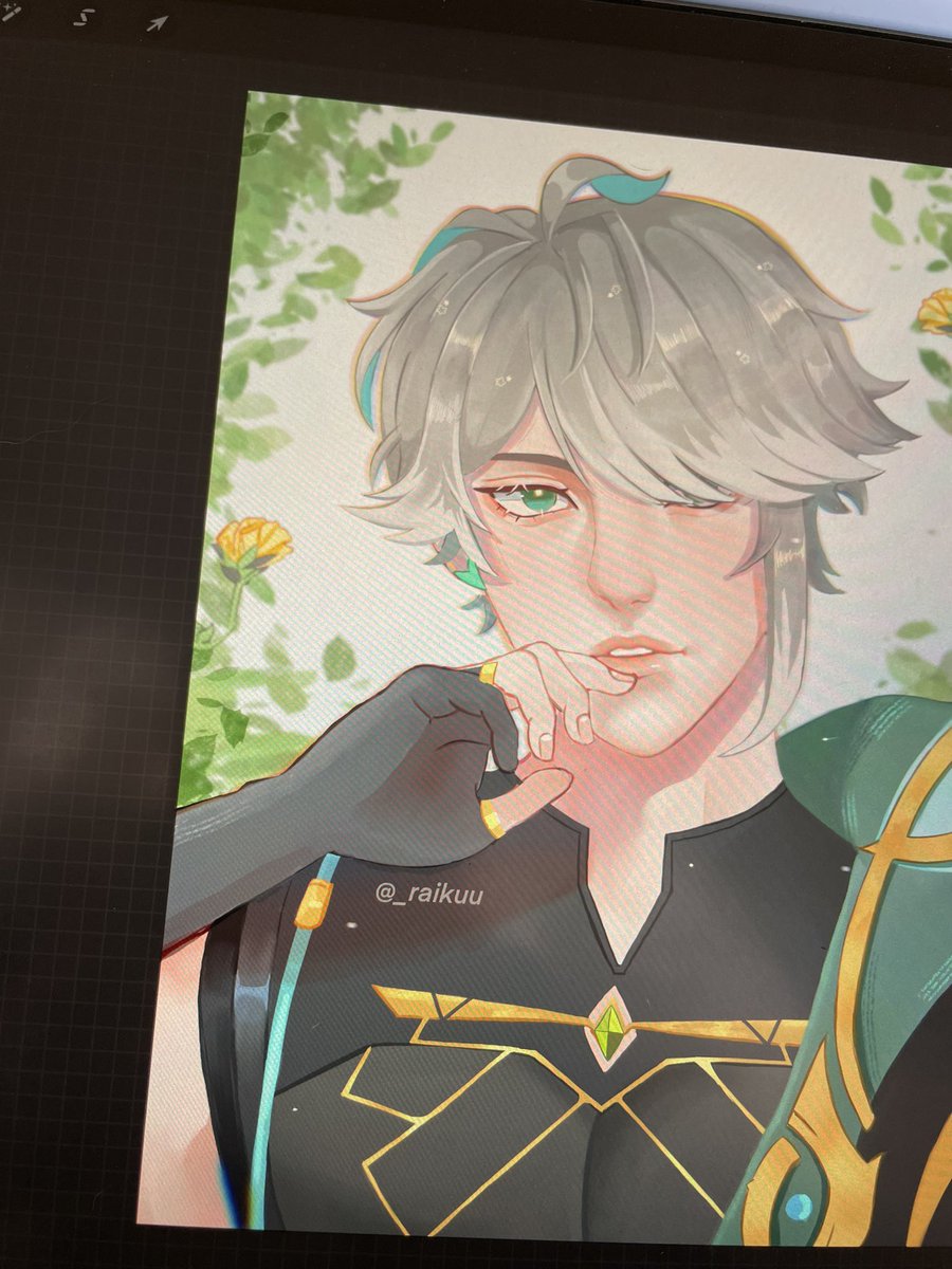 _raikuu's tweet photo. Alhaitham wip 💚 #Alhaitham #Genshin https://t.co/yg358AbTOv