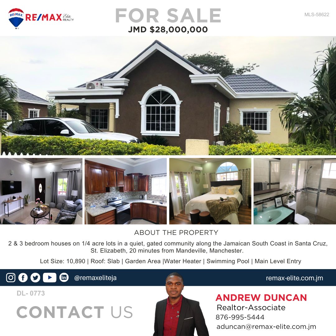 EstateNames's tweet photo. RT @REMAXEliteja: 📍Genesis Manor, St. Elizabeth |💵JMD $28,000,000 |🔎 MLS-58622

[DL-0773]
Andrew Duncan (CIPS, RSPS)
876-995-5444
aduncan@remax-elite.com.jm
#RealEstate #RealEstateJamaica #jamaica #remax #remaxelite #remaxjamaica #realestateagent #Re… https://t.co/fOisRxN0e8