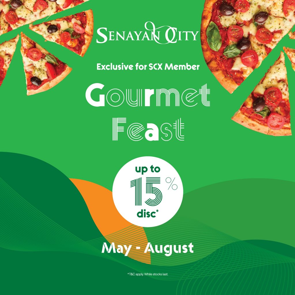 senayancity's tweet image. EXCLUSIVE FOR SCX ICONIC MEMBER!

Enjoy your privilege up to 15% OFF* by Showing your SCX Membership at our Food &amp;amp; Beverage brand participants.
By Showing your SCX Membership at our Food &amp;amp; Beverage tenant participants 

*T&amp;amp;C apply. While stocks last.
—
#SENAYANCITY #SCXMEMBER