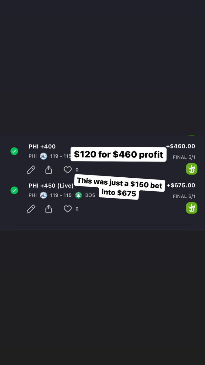 Livingston_810's tweet photo. Let’s go Philly heavy underdagws +400 and we cashed it for 5x our money 🤑🤑

Harden with the $1500 shot 🤑🔥🔥 https://t.co/k9QSDjzPju