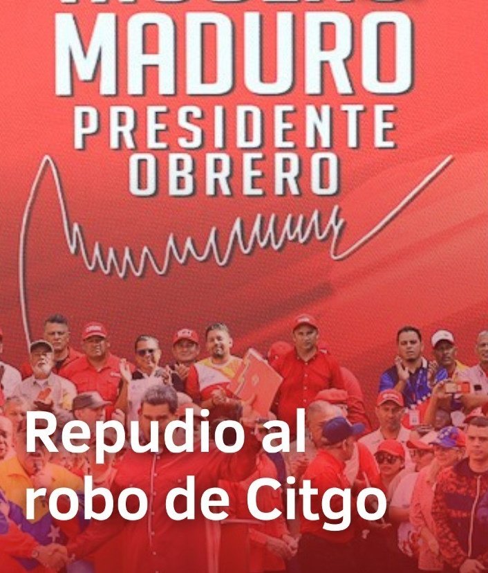 PupiDesib's tweet photo. #TrabajoYPatria
#DiaDelTrabajador 
#brunardo 
🔴 EN VIDEO

Presidente Maduro repudia el robo de la empresa venezolana Citgo por parte de EE.UU.
Esta decisión es una burla y una bofetada a la Conferencia Internacional convocada en Bogotá https://t.co/HCzCreaBk5