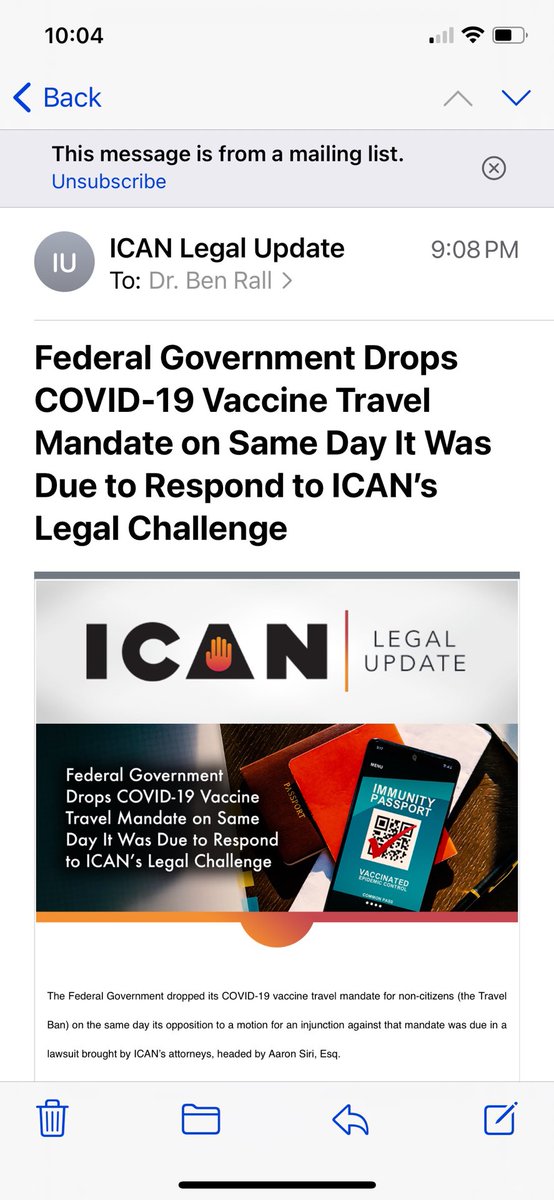 delbigtree's tweet photo. Looks like our non-profit ICAN finally broke Biden’s international travel ban. Thank you to all of our supporters who make #Winning possible. We couldn’t do it without you. https://t.co/SvYnHfLI82