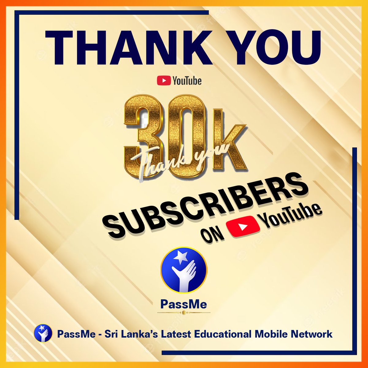 PassMe_lk's tweet photo. We are highly glad to have such a superb 30k Subscribers on YouTube, hope you all will keep showing consistent support and help us create more effective content in the future. 😍😎

#passme #30ksubscribers #thankyouforyoursupport https://t.co/A4Fxwk5Uno