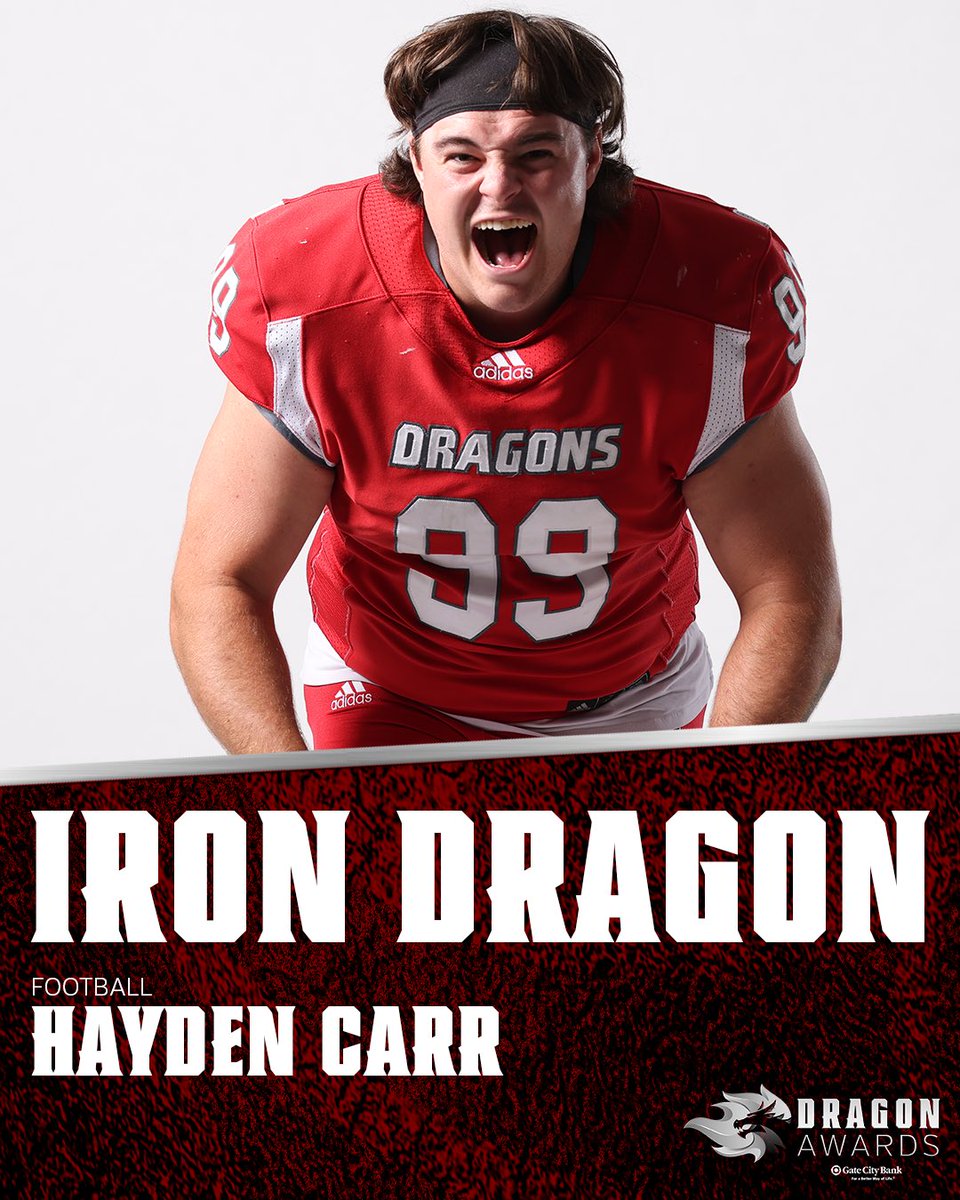 msum_football's tweet photo. IRON Dragon - Hayden Carr

Award presented by @MSUMStrength @Coach_Herk 

#Relentless https://t.co/WRAdYLUx9P