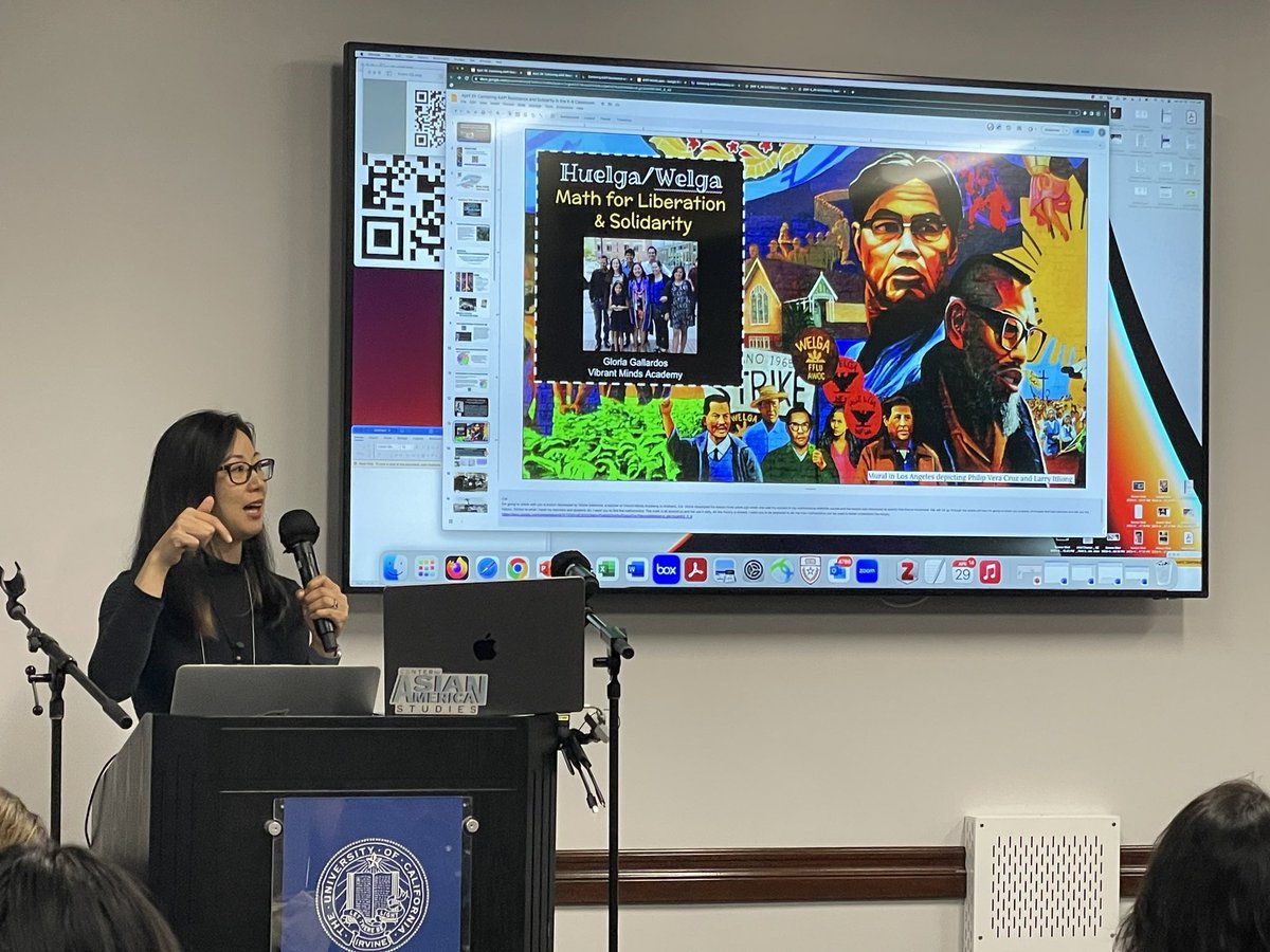 As I continue to process our joyful #teaching4justice conference, a moment when I almost fainted. In the middle of their presentation, @YehCathery says” as Naehee says, use math  to better understand stories”.  My shero just quoted me. Does this mean I’ve made it y’all??