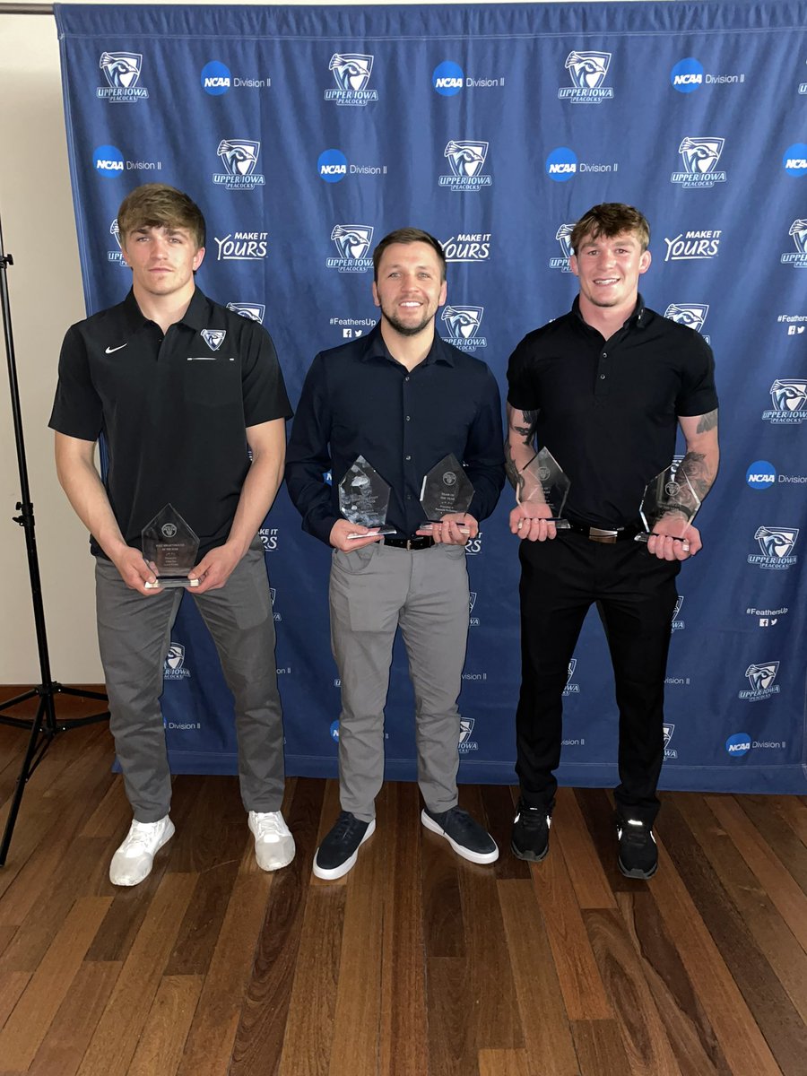 UIU_Wrestling's tweet photo. @UIUPeacocks hosted the 2023 PETEYS 2nite. Big shout out to @colter_bye named “Breakthrough Athlete of the Year”!@chaseluensman hauled in “Win of the Year” &amp; “Athlete of the Year”!!@uiuwrestling chipped in “Coaching staff of the Year” (looking good coach @JordanRoths)! #blessed https://t.co/7tphCv0MEy