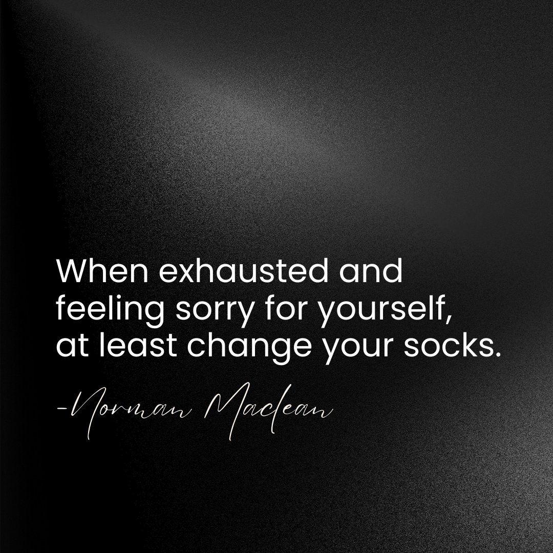 socksy_com's tweet photo. "When exhausted and feeling sorry for yourself, at least change your socks." 🙌🥰

-Norman Maclean https://t.co/XPnxnDQNcf