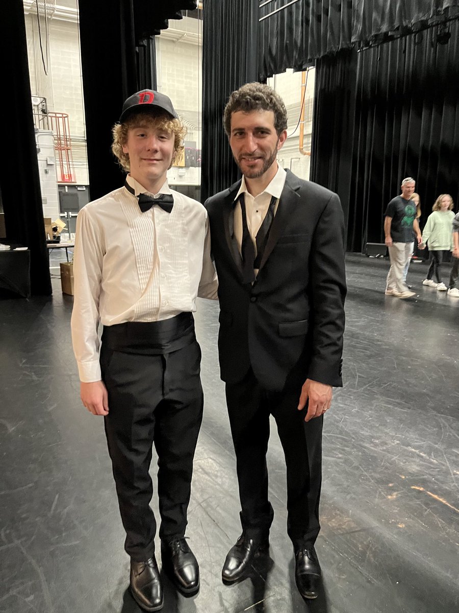 KKFuhrmann's tweet photo. Last concert with ⁦@DMSVIKINGBAND⁩.       ⁦@DMS_Vikings⁩.  Thanks Mr. Odeh and Ms. Ye for a memorable three years. It’s been a blast! Looking forward to next year with⁦@DullesBand⁩! 😊 https://t.co/UXmB44Q5vK