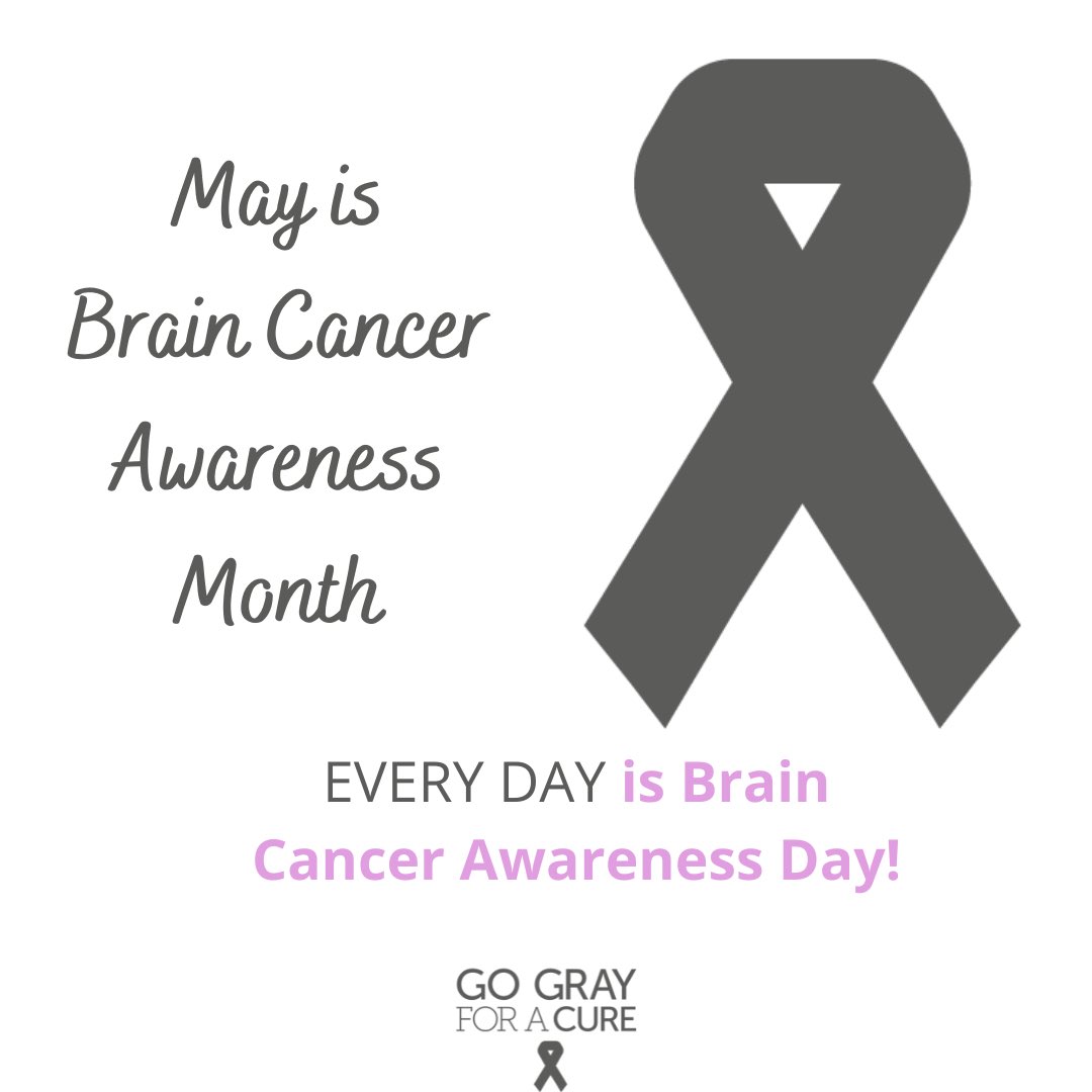Repost: @gograyforacure 
. . .
May is Brain Cancer Awareness Month

#GGFAC #GoGray #GoGrayInMay #GrayMay #GoGrayForBrainCancer #GoGrayForACure #CureBrainCancer #BrainCancerAwareness #BrainTumorAwareness #BrainCancerSucks #Glioblastoma #GBM #CancerSucks #CureCancer