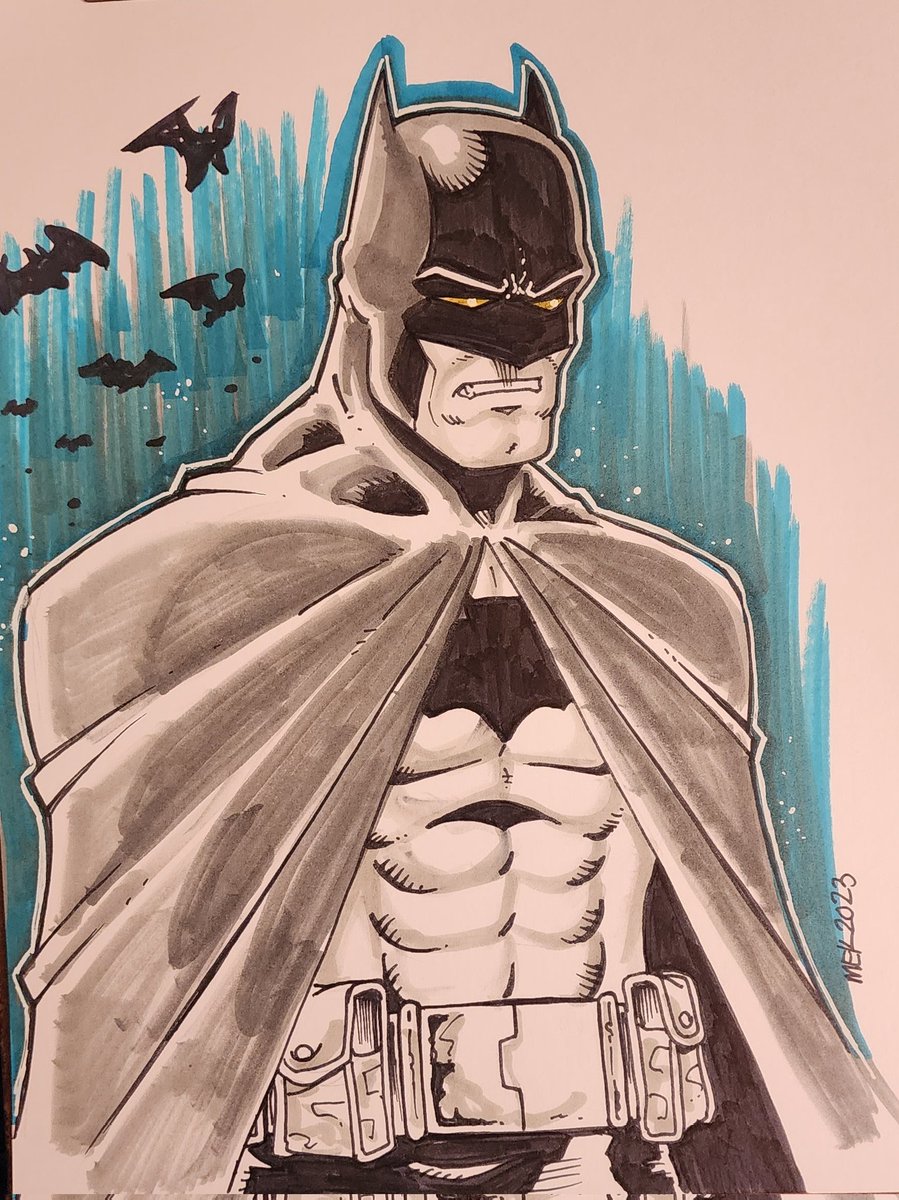 MEK71's tweet photo. Batman marker drawing. #batman  #dccomics #fanart https://t.co/W5lElsGkGU