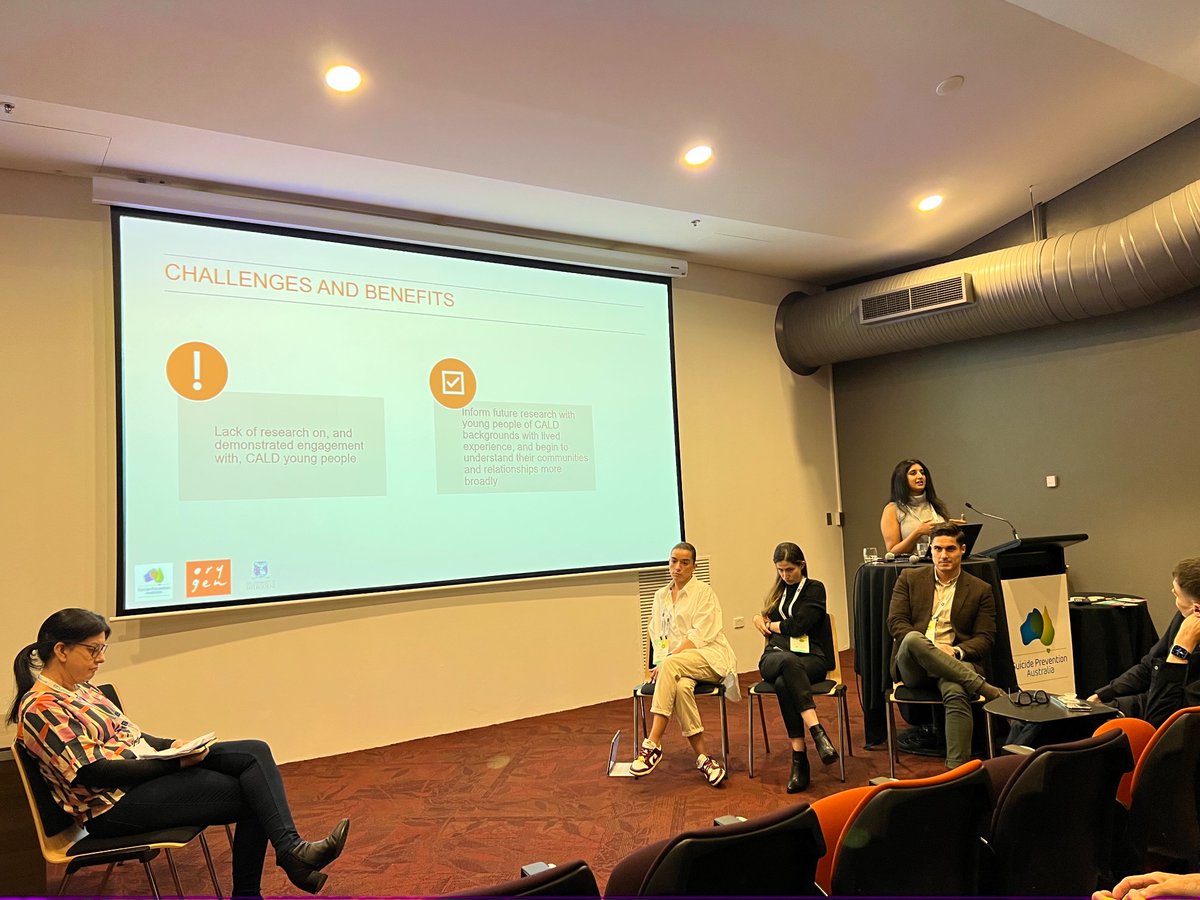 YOUTHe (@youthe_au) on Twitter photo Superstar PhD Candidate <a href="/gowrirajaram/">Gowri Rajaram 🌱</a> presenting on her project seeking to improve outcomes for young CALD people in services
@JoRobinson_Aus Superstar PhD Candidate <a href="/gowrirajaram/">Gowri Rajaram 🌱</a> presenting on her project seeking to improve outcomes for young CALD people in services
@JoRobinson_Aus