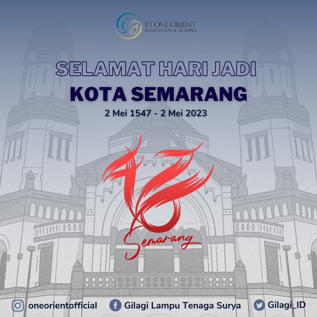 SELAMAT HARI JADI KOTA SEMARANG KE-476

Semoga semakin maju, makmur, dan semua warganya lebih sejahtera dan berbahagia. Semarang semakin hebat!✨

#HUT476KotaSemarang
#semarangpemkot
#semarangsemakinhebat
#semarang2023
#oneorient
#gilagilamputenagasurya
#tenagasurya
#solarpower