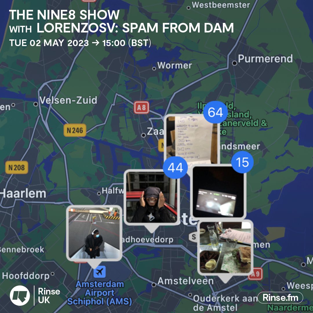 LIVE: it's @NINE8COLLECTIVE with #Lorenzosv : Spam from Dan on rinse.fm + 106.8 #RinseFM