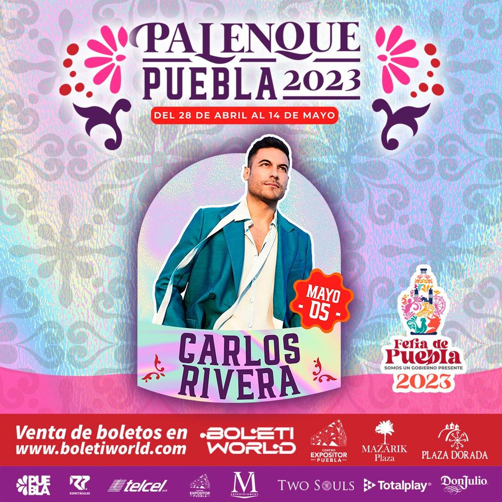 LauraDeLaRos4's tweet photo. El Palenque de Puebla también será testigo de una maravillosa noche este Viernes 5 de Mayo con @_CarlosRivera ❤️ con su TOUR #UnViajeATodasPartes Boletos disponibles 🥰 @CR_ClubPorTi  @mikenoriega @davidedwardwest @jjuarezww @westwoodfans @WestWoodEntt @sonymusic https://t.co/boZJnQfgfj