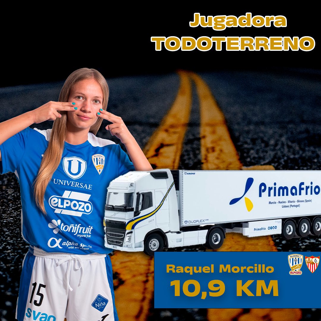 Alhama ElPozo (@alhamaelpozo) on Twitter photo Jugadora 𝗧𝗢𝗗𝗢𝗧𝗘𝗥𝗥𝗘𝗡𝗢 💯
<a href="/_raquel8_/">•~Raquel~•</a> es nuestra jugadora <a href="/PrimafrioSL/">Primafrio</a> con más kilómetros. 
¡10,9 KM! 🔝 Jugadora 𝗧𝗢𝗗𝗢𝗧𝗘𝗥𝗥𝗘𝗡𝗢 💯
<a href="/_raquel8_/">•~Raquel~•</a> es nuestra jugadora <a href="/PrimafrioSL/">Primafrio</a> con más kilómetros. 
¡10,9 KM! 🔝