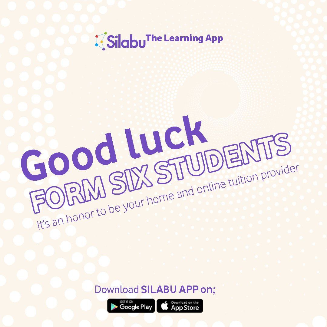 Kila la heri kidato cha Sita katika mitihani yenu ya Taifa.

Wakati huu wa mitihani, waweza kuendelea kupata huduma ya revision kupitia <a href="/silabuapp/">Silabu-The learning App</a> 

Bonyeza silabu.page.link/hWG5 kujisomea.

#onlineclasses