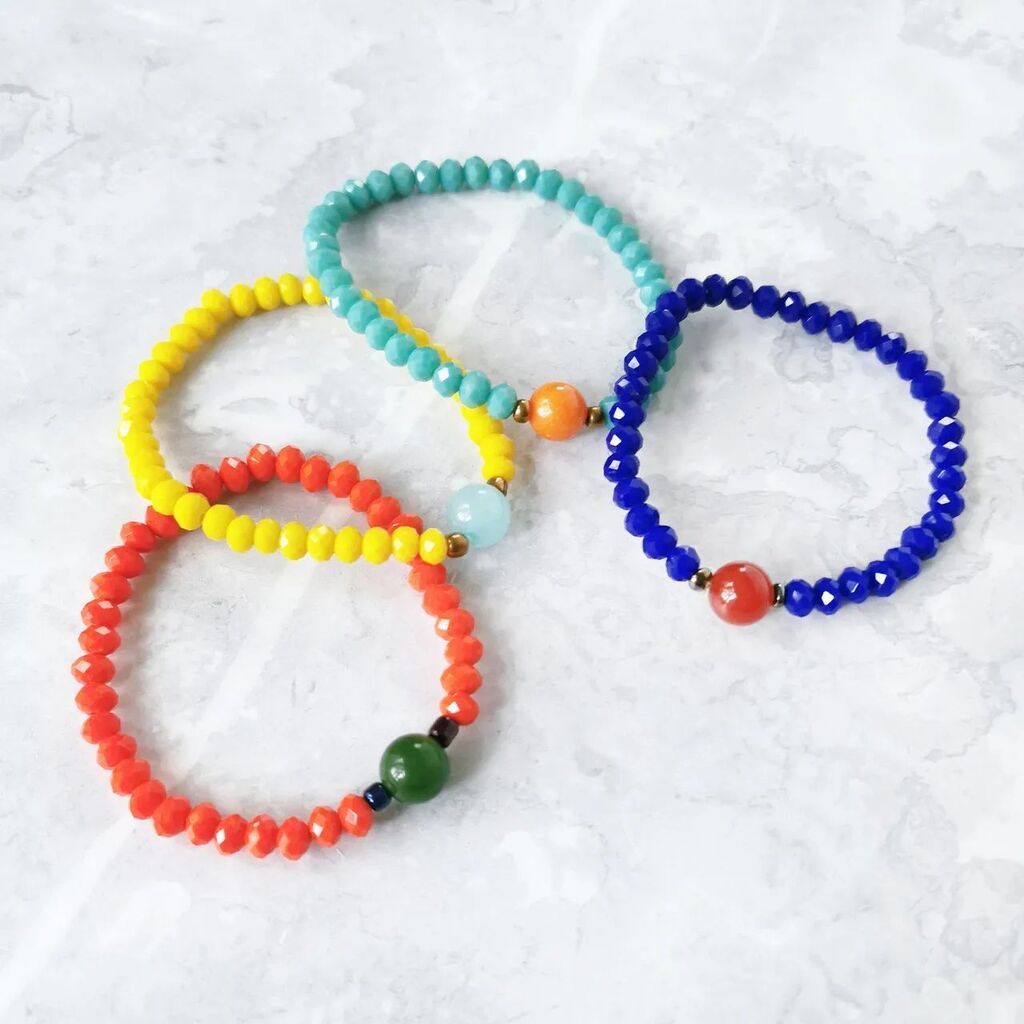 LiveLagom's tweet photo. Colour, colour, colour is the motto of the day! How about you? ☀️🌿🧡❤️💚💙
.
.
.
#dopaminedressing #happyfashion #jewellery #beadedbracelets #stackingbracelets #colour #lagom #livelagom https://t.co/H91As8M8uw https://t.co/2amGN3o2er