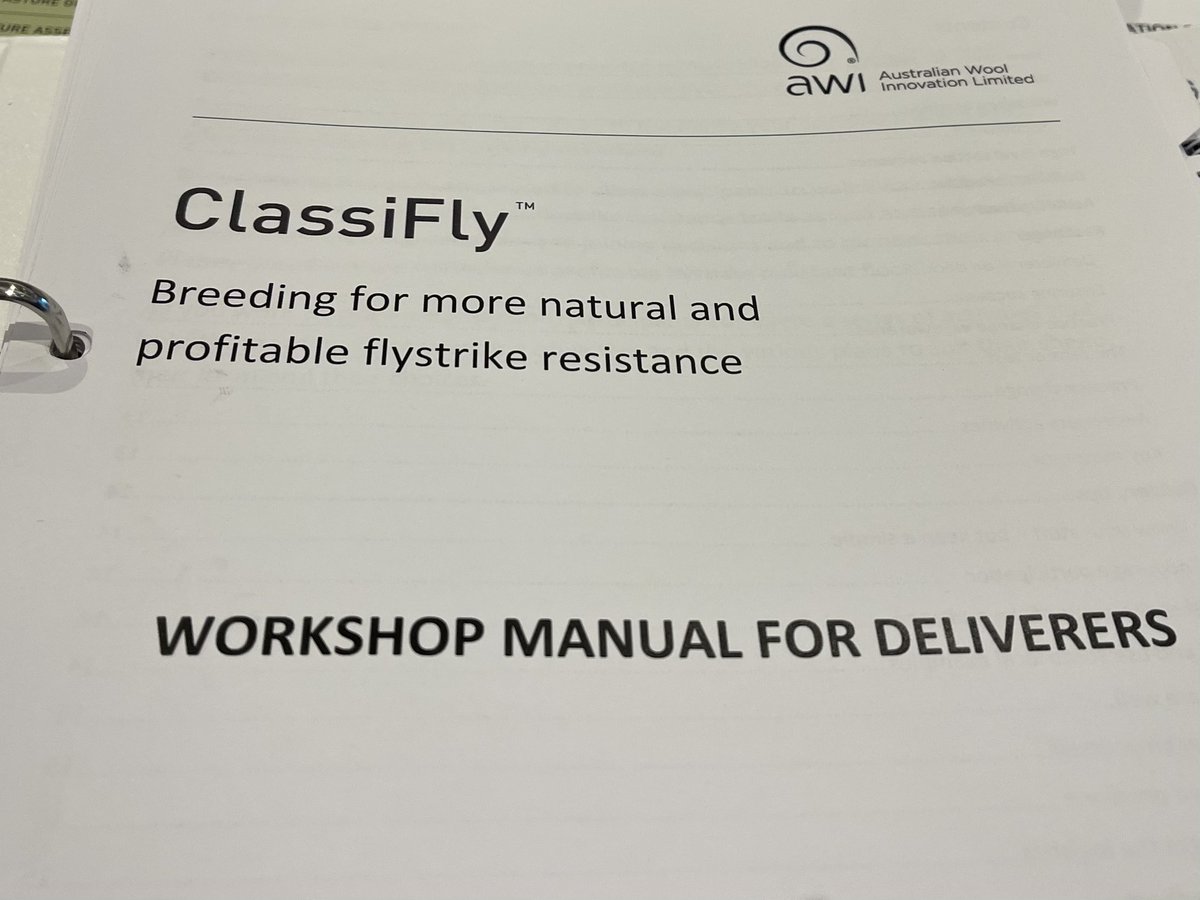 Achieveagco's tweet photo. Great day with #awi and delivers across Australia discussing genetics, breeding objectives, visual and objective assessments, classing, selection plans under the ClassiFly program to be rolled out to industry. https://t.co/IK7wp8eWYB