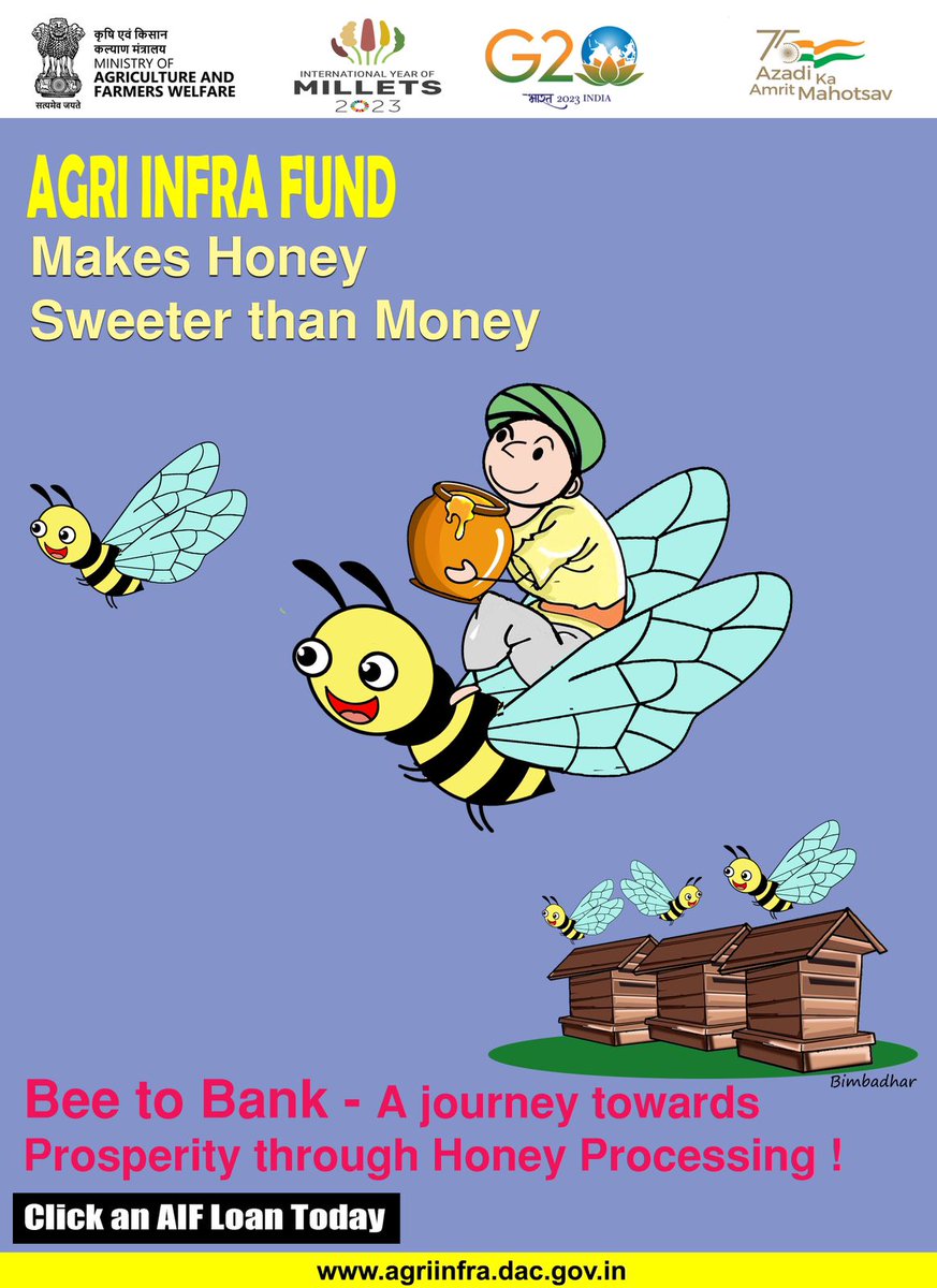 AgriInfraFund's tweet photo. Honey #processing is now eligible under @AgriInfraFund . #Apply #today to take #benefit . Log in to https://t.co/1jCE2YvMCh
#honeyprocessing #agriinfrafund #postharvest #TrendingNow #G20India #applynow
@PIBAgriculture @g20org https://t.co/6jRoSqmUgx