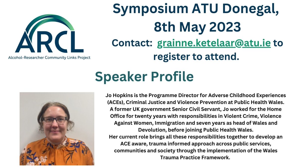 alcohol_links's tweet photo. Next Week's symposium welcomes Jo Hopkins - great opportunity to hear Jo's insights on violence in the night time economy from the Welsh experience. https://t.co/FTJmk4NzdM