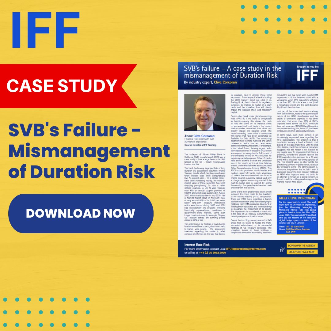 Read what financial #risk expert, Clive Corcoran, had to say about the collapse of SVB in California, as a case study of how a large bank, 16th largest in the US, totally mismanaged #interest rate risk. Download the exclusive case #study here: bit.ly/41THQnu
