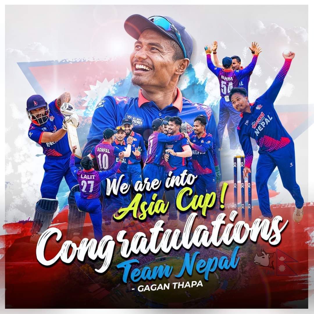 Heartiest congratulations and best wishes to the Nepalese cricket team for qualifying for the ACC Championship and Asia Cup
We are the CHAMPIONS of the #ACCPremierCup #NEPvsUAE #RoadToAsiaCup #weCAN #NepaliCricketTeam #NepalCricket #Alhamdulillah
<a href="/Alam6344/">ϻᵤₛₕₜₐqᵤₑ Aₗₐₘ</a>
@thealamraaj