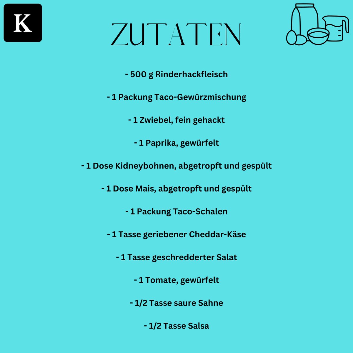 kitchenuniquede's tweet photo. mhh lecker.. 🌮 Taco Rezept 🤩 Schnell & einfach nachmachen! #taco #tacos #tacorecipe #tacosrezept #einfacherezepte #rezepte #recipe #kitchenunique #food #lecker https://t.co/QUXLGe88VX