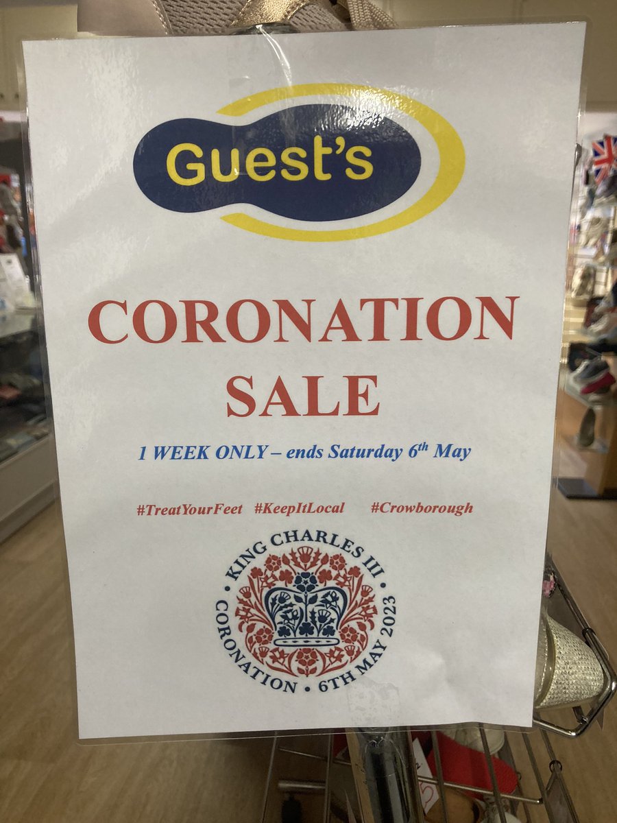 It’s Coronation week 🇬🇧 

This week only there is a bargain rail with lots of spring summer lines reduced.

#TreatYourFeet #KeepItLocal #Crowborough