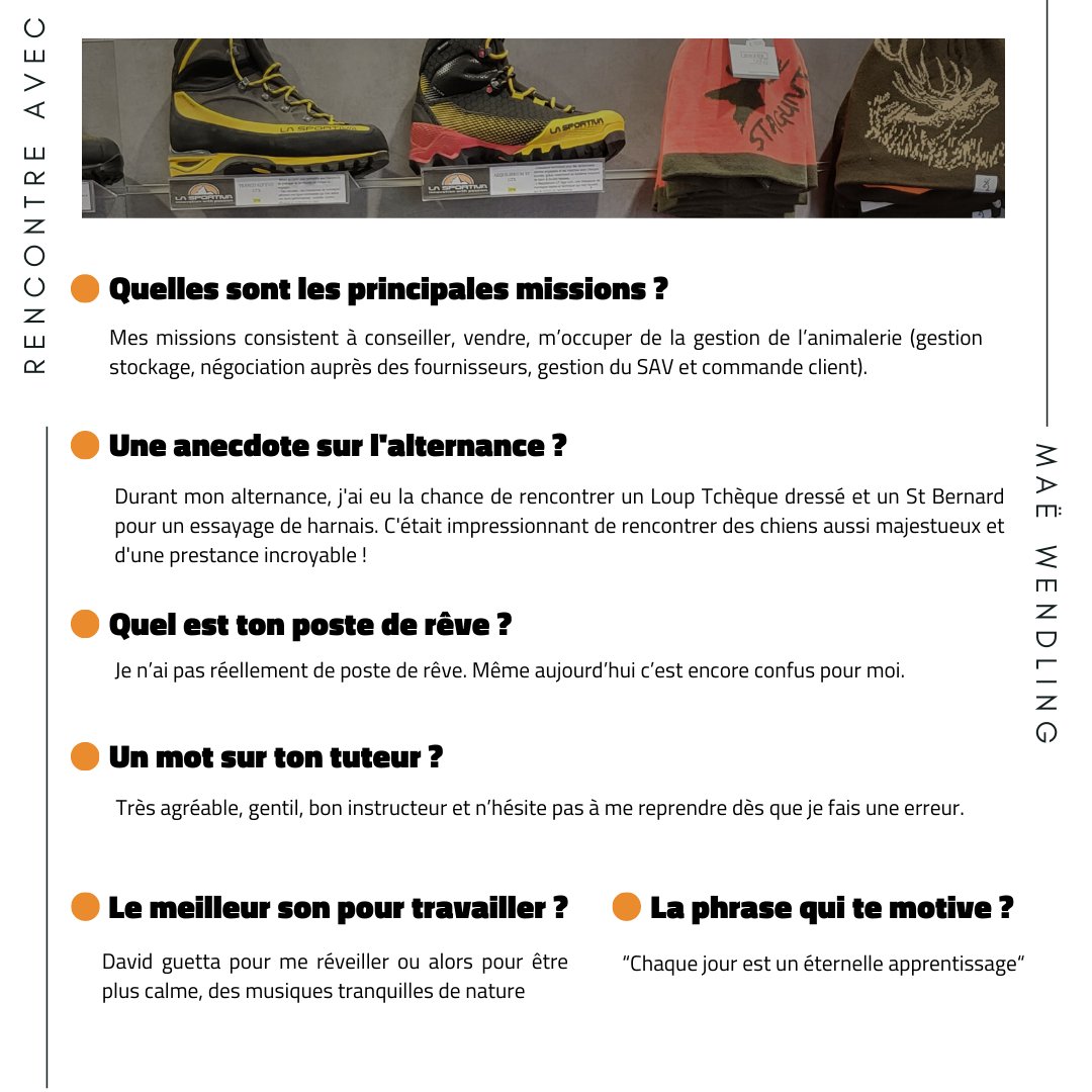 ✍ Découvrez le portrait de Maë WENDLING, Ecémalienne en alternance chez Nature Dog !

Etudiante en Bachelor 3 Vente et Négociation, elle a su trouver une entreprise dans le secteur qui lui correspond et dans laquelle elle se sent épanouie 🤩

#alternance #ecema #naturedog07